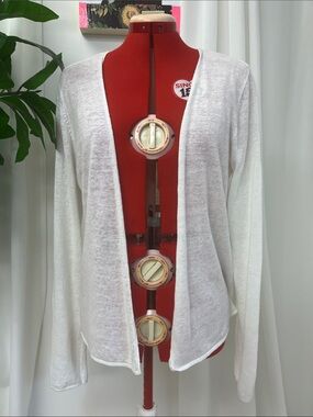 Linen White Cardigan